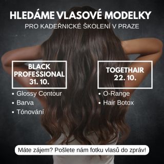 STAŇTE SE HVĚZDOU NAŠEHO ŠKOLENÍ! ✨ Hledáme vlasové modelky! Chcete zažít proměnu pod rukama profesionálů a získat trendy...